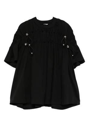 Noir Kei Ninomiya embellished gathered blouse - Black