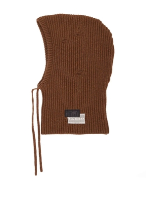 MM6 Maison Margiela ribbed-knit balaclava - Brown