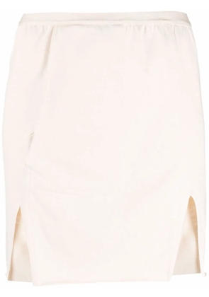 Rick Owens front-slit mini skirt - Neutrals