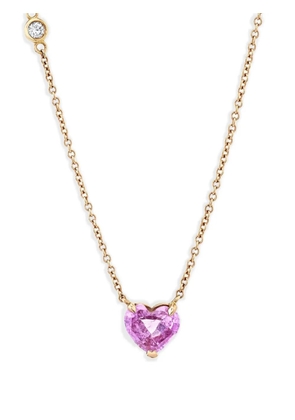SHAY 18kt rose gold Solitaire Heart sapphire necklace