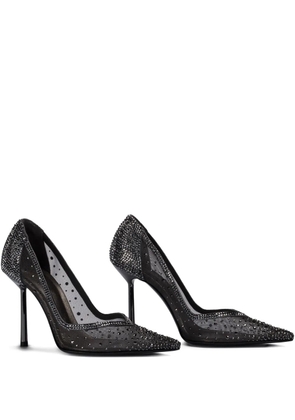 Le Silla 100mm Nicole crystal-embellished mesh pumps - Grey