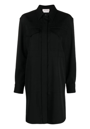 Alexander McQueen wool shirt minidress - Black