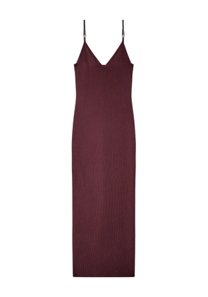 Versace safety-pin ribbed midi dress - Red