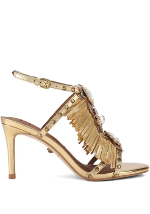 Kurt Geiger London fringed embellished sandals - Gold
