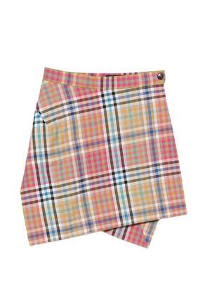 Vivienne Westwood Infinity plaid-pattern asymmetric mini skirt - Neutrals