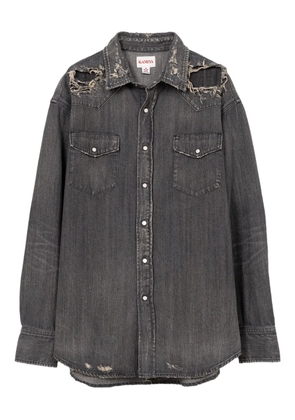 KAMIYA distressed denim shirt - Black