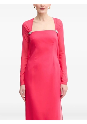 LUISA SPAGNOLI crystal-embellished long-sleeve midi dress - Pink