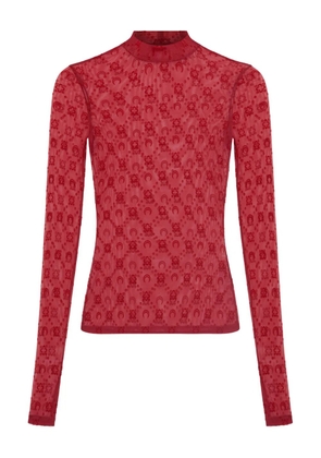 Marine Serre moonogram high-neck top - Red