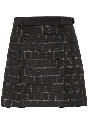 Philipp Plein Sartorial pleated jacquard miniskirt - Black