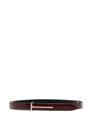 TOM FORD croc-effect buckle belt - Red