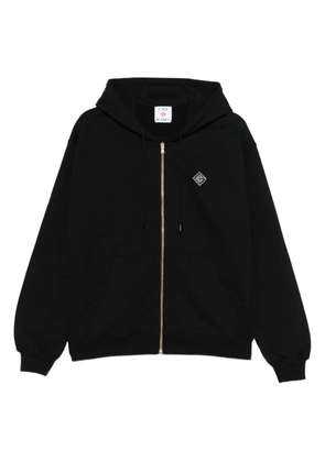 Casablanca logo-patch zip-up hoodie - Black