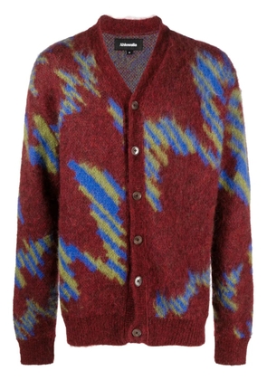 Ahluwalia Ongoye patterned intarsia-knit cardigan - Red