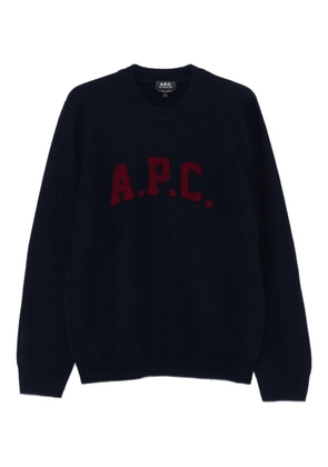 A.P.C. logo-detail crew-neck sweater - Blue
