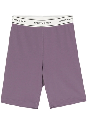 Sporty & Rich logo-raised biker shorts - Purple
