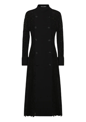 Dolce & Gabbana lace-panelling coat - Black