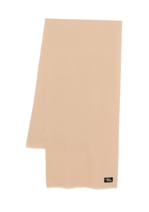 Maison Kitsuné fringed wool scarf - Neutrals