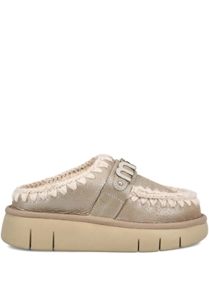 Mou Bounce trim-detail ankle boots - Brown