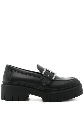 HUGO buckle-detail loafers - Black