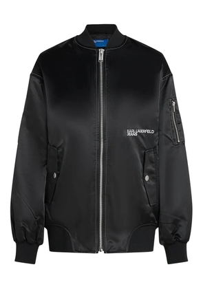 Karl Lagerfeld Jeans satin-finish bomber jacket - Black