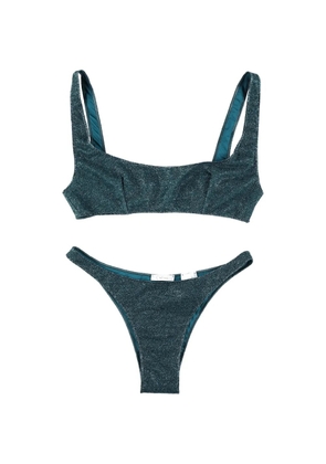 Oséree glitter-finish bikini - Green