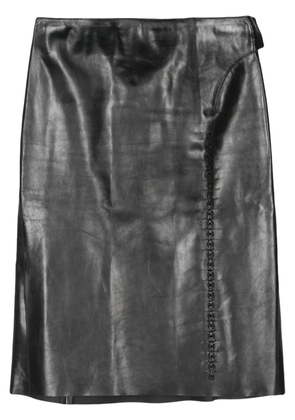 Gucci Pre-Owned 2010s leather midi skirt - Black