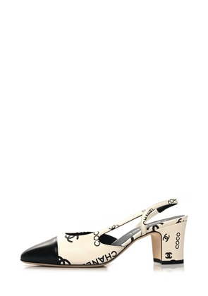 CHANEL Pre-Owned Cap Toe CC slingback pumps - Neutrals