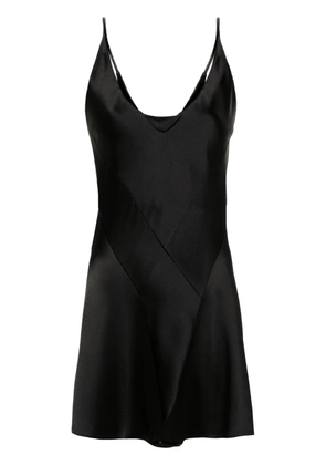 Maison Margiela four-stitch logo satin playsuit - Black