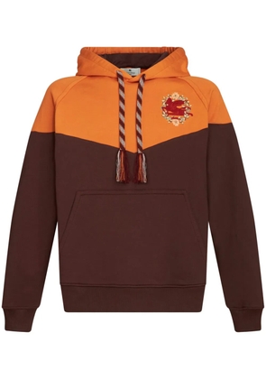 ETRO Pegaso-embroidered cotton hoodie - Brown