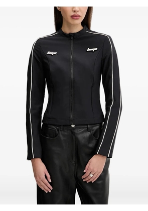 HUGO logo-appliqué zip-up jacket - Black