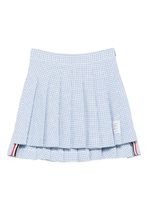 Thom Browne pleated tweed midi skirt - Blue
