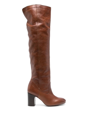 Chie Mihara 80mm leather knee-high boots - Brown