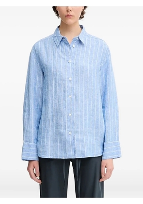 SAMSOE SAMSOE striped linen shirt - Blue