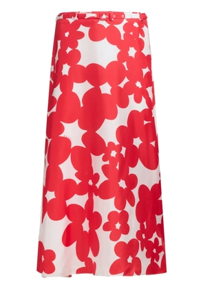 Marni floral-print midi skirt - Red