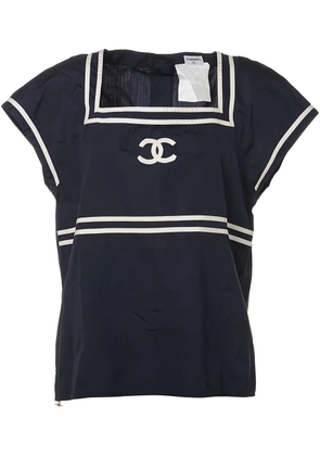 CHANEL Pre-Owned 2000-2010s Coco Mark top - Blue