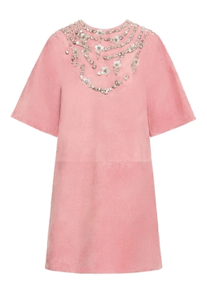 Oscar de la Renta crystal-embellished mini dress - Pink