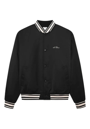 Les Deux embroidered satin bomber jacket - Black