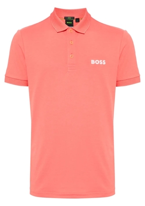 BOSS logo-appliqué short-sleeve polo shirt - Pink