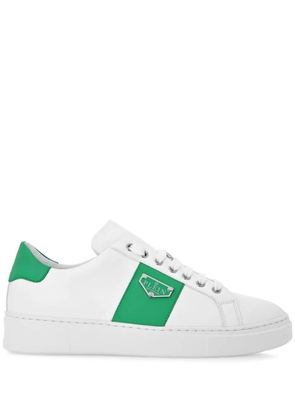 Philipp Plein logo-plaque lace-up sneakers - White