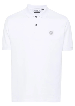 Stone Island Compass-appliqué polo shirt - White