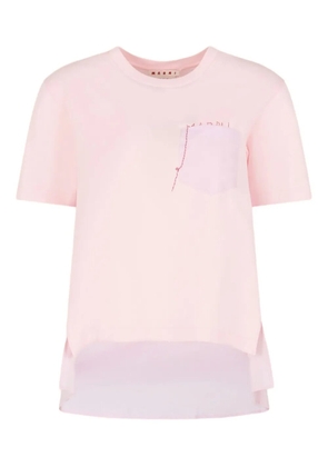 Marni logo-embroidered cotton T-shirt - Pink