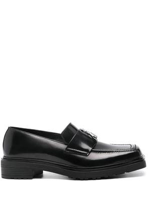 Patrizia Pepe Fly-plaque leather loafers - Black