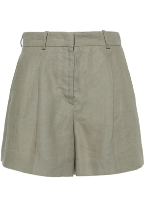 Kiton pleated detail linen shorts - Green