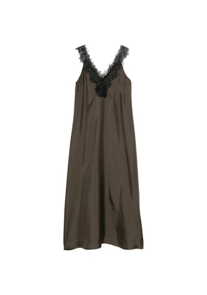 Róhe V-neck silk maxi dress - Brown