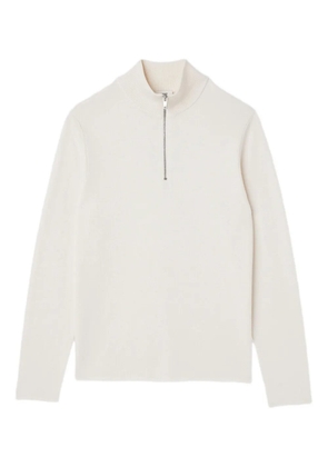 SANDRO high-neck zip-front sweater - White