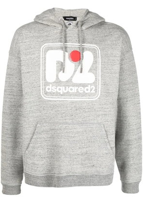 DSQUARED2 logo-print cotton hoodie - Grey