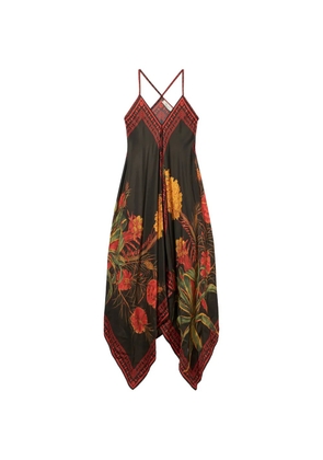 Blumarine twill floral print dress - Black