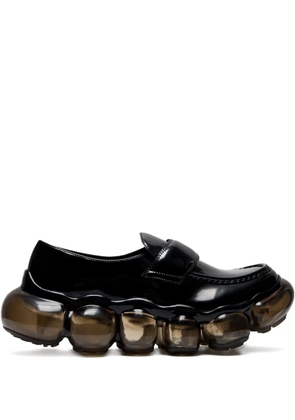 GROUNDS patent-leather loafers - Black