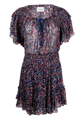 MARANT ÉTOILE Florise floral-print mini dress - Blue