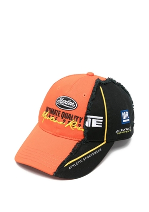 Martine Rose two-tone frayed-edge cap - Orange