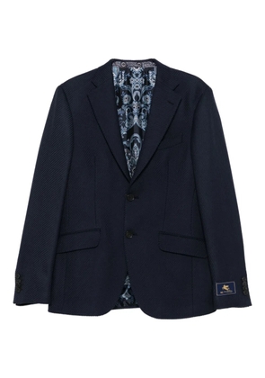 ETRO notched patterned blazer - Blue